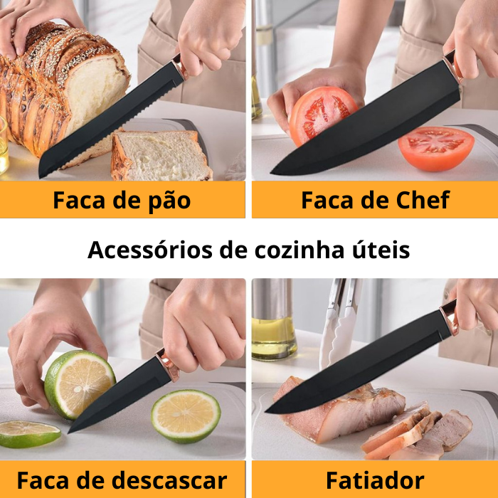 Kit Completo Jogo Utensílios para Cozinha + Taboa (BRINDE)